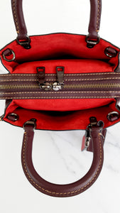 Coach Rogue 25 Bag in Oxblood Pebble Leather with Red Suede Lining - Handbag Shoulder Bag - Coach 54536