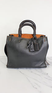 Coach 1941 Rogue 31 in Black Pebble Leather with Honey Suede Classic Handbag - Coach 38124