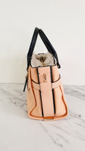 Load image into Gallery viewer, Coach Swagger 27 in Peach Salmon Pink with Colorblock Black Handles - Pebble Leather HandbagCrossbody Bag - Coach 34417

