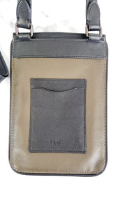 Coach Mens Hybryd Pouch in Colorblock Moss Green Black With Retro Logo Patch Phone Carrier Crossbody Bag - Coach 76327