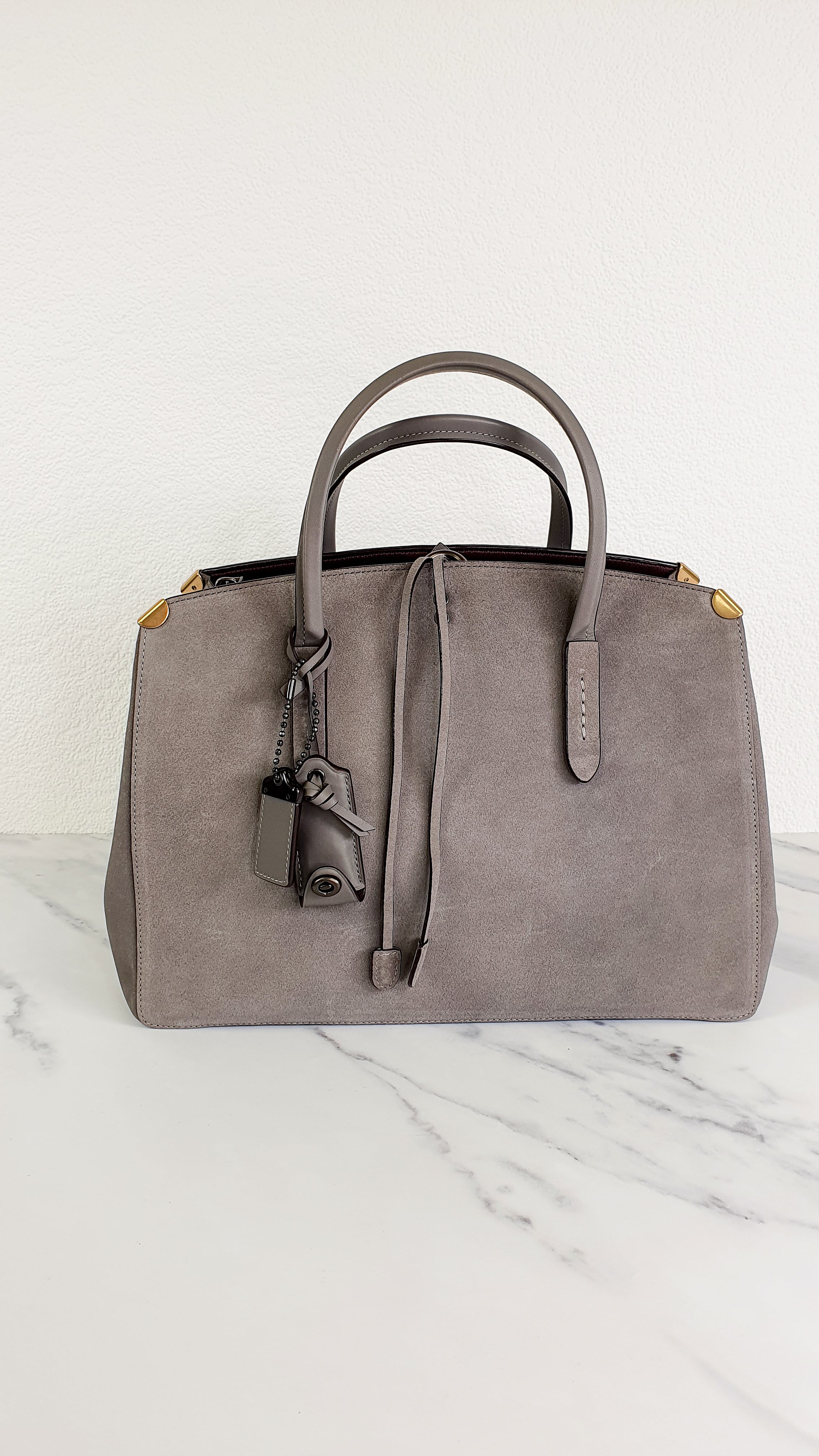 Coach 1941 Cooper Carryall Bag in Heather Grey Suede Leather Lining Essex Fashion House