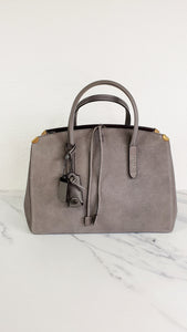 Coach 1941 Cooper Carryall Bag in Heather Grey Suede & Leather Lining - Crossbody Handbag Tote Work Bag - Coach 22822