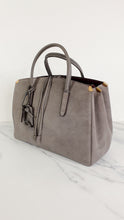 Load image into Gallery viewer, Coach 1941 Cooper Carryall Bag in Heather Grey Suede &amp; Leather Lining - Crossbody Handbag Tote Work Bag - Coach 22822
