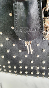 Alexander McQueen Studded Black Handbag with Skull Padlock - Crossbody Bag Black Leather 344483 419780