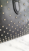 Load image into Gallery viewer, Alexander McQueen Studded Black Handbag with Skull Padlock - Crossbody Bag Black Leather 344483 419780
