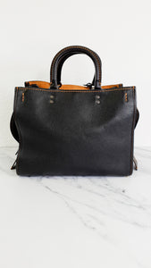 Coach 1941 Rogue 31 Bag in Black Pebble Leather with Honey Suede Classic Handbag - Coach 38124