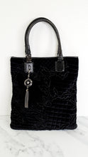 Load image into Gallery viewer, Versace Vanitas Baroque Quilted Velvet Tote With Snakeskin Handles - Black Handbag Shoulder Bag Work Bag with Medusa Charm

