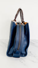 Load image into Gallery viewer, Coach 1941 Rogue 36 in Dark Denim Blue with Genuine Snakeskin Handles - Shoulder Bag Handbag - Coach 58965
