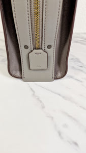 Coach Rogue Shoulder Bag in Grey Grain Leather with Oxblood Lining & C Chain Detail - Coach 26829