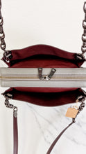 Load image into Gallery viewer, Coach Rogue Shoulder Bag in Grey Grain Leather with Oxblood Lining &amp; C Chain Detail - Coach 26829
