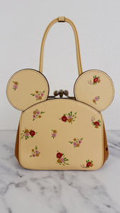 Disney X Coach Minnie Ears Bag With Kisslock in Yellow Floral Bow Smooth Leather - LIMITED EDITION - Coach F29351