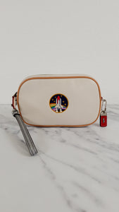 Coach Camera Bag with Nasa Space Patch in Chalk Smooth Leather - Crossbody Bag Clutch Wristlet - Coach 10851