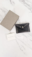 Load image into Gallery viewer, Alexander McQueen Envelope Skull Card Holder with Silver Tone Studs &amp; Snap Button
