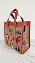 Load image into Gallery viewer, Coach Field Tote In Signature Canvas With Patches Including Rexy - Coach C6846
