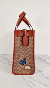 Coach Field Tote In Signature Canvas With Patches Including Rexy - Coach C6846