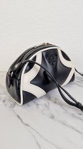 Prada Bowling Bag in Black & White Smooth Leather Resort 2020 - Crossbody Bag - Prada 1BH140