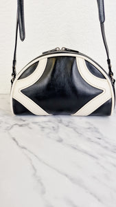 Prada Bowling Bag in Black & White Smooth Leather Resort 2020 - Crossbody Bag - Prada 1BH140