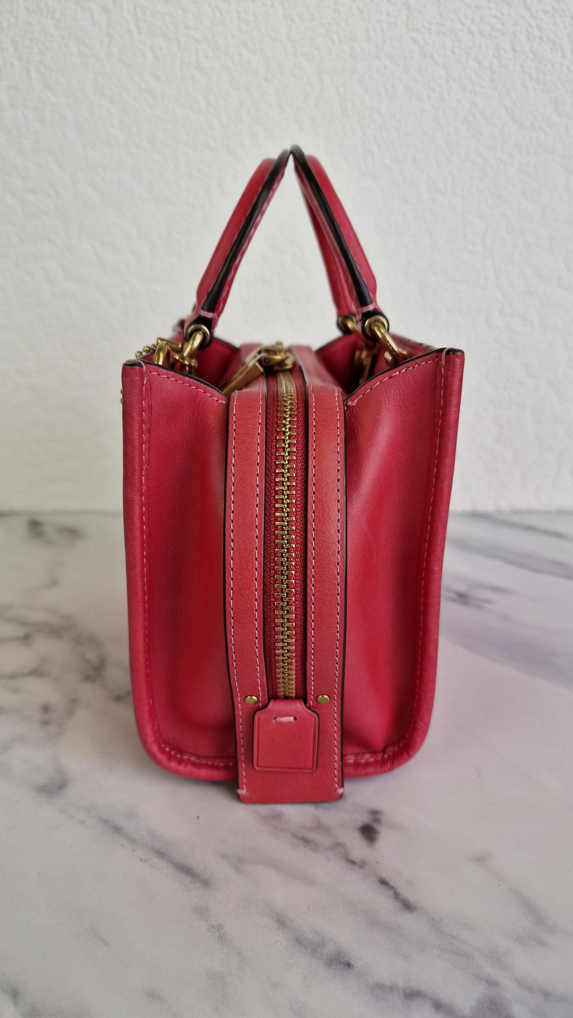 Coach, Bags, Coach Small Red Leather Handbag