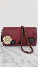 Load image into Gallery viewer, Coach 1941 Dinky Crossbody Bag in Burgundy Smooth Leather With Coach Create Customized Tea Roses - Coach 38185
