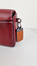 Load image into Gallery viewer, Coach 1941 Dinky Crossbody Bag in Burgundy Smooth Leather With Coach Create Customized Tea Roses - Coach 38185
