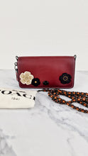 Load image into Gallery viewer, Coach 1941 Dinky Crossbody Bag in Burgundy Smooth Leather With Coach Create Customized Tea Roses - Coach 38185
