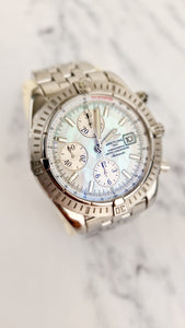 Breitling Chronomat Evolution Stainless Steel with MOP dial 43mm Mother of Pearl A13356