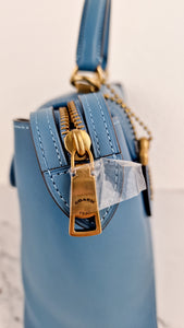 Coach 1941 Courier Carryall in Pacific Blue Smooth Leather Tophandle Crossbody Bag Satchel - Coach 88348