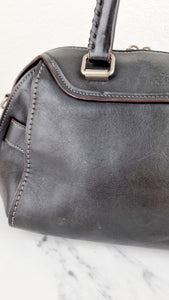 Coach Ace Satchel in Black Smooth Leather with Whipstitch Detail Handbag Crossbody - Coach 37017