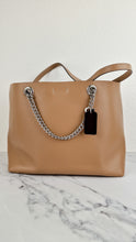 Load image into Gallery viewer, Coach Signature Chain Central Tote Bag in Beechwood Smooth Leather - Coach 78218
