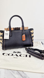 Coach 1941 Troupe Carryall with Weaving - Upwoven Tote Bag Black Leather - Coach 623