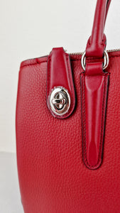 Coach Brooklyn Carryall 34 Bag in Red Pebble Leather - Coach 57276