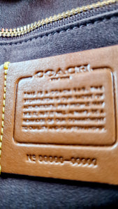 RARE Coach Parker Sample Bag in Tan Leather & Suede with Rivets & Snakeskin Tea Rose Turnlock - Shoulder Bag Crossbody