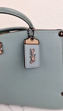 Load image into Gallery viewer, Coach Mason Carryall in Sage Pale Blue Green Smooth Leather Snakeskin Handbag - Coach 38717

