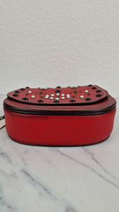 Coach 1941 Saddle 17 With Western Rivets in Red Leather - Coach 56564