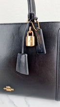 Load image into Gallery viewer, Coach Zoe Carryall Handbag in Smooth Black Leather Crossbody - Coach F49500
