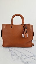Load image into Gallery viewer, Coach 1941 Rogue 31 Bag in Saddle Brown Pebble Leather &amp; Wine Burgundy Suede Lining - Coach 38124
