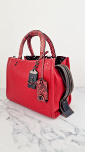 Coach 1941 Rogue 25 MTO in Red & Black with Snakeskin Python Handles - Coach 59996