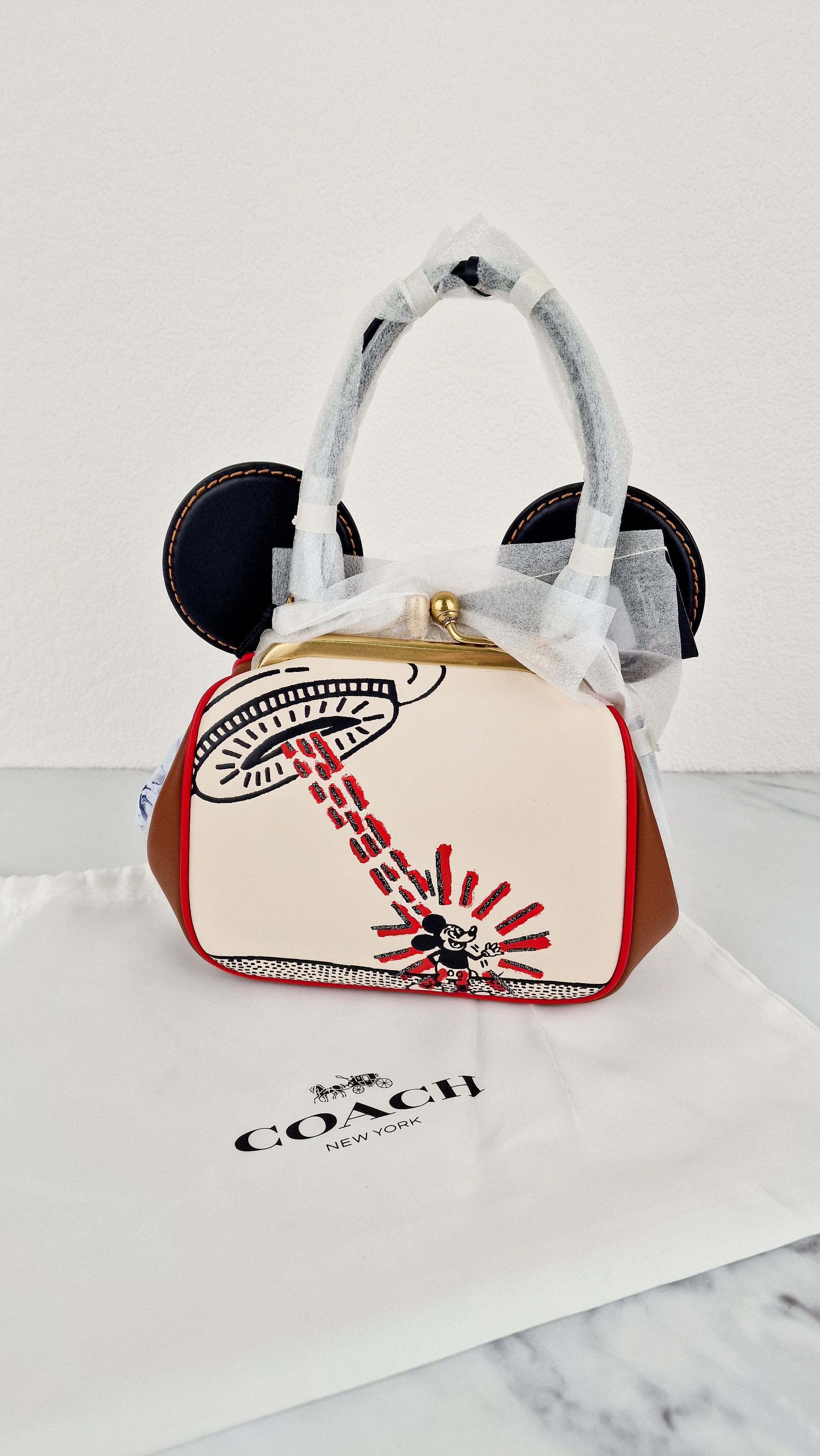 Disney x Coach x Keith Haring Mickey Mouse Kisslock Bag in Smooth
