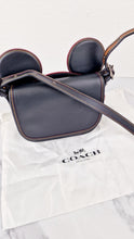Load image into Gallery viewer, Disney X Coach Patricia Saddle Bag Mickey Ears in Black Smooth Leather Crossbody Bag - Coach F59369
