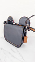 Load image into Gallery viewer, Disney X Coach Patricia Saddle Bag Mickey Ears in Black Smooth Leather Crossbody Bag - Coach F59369
