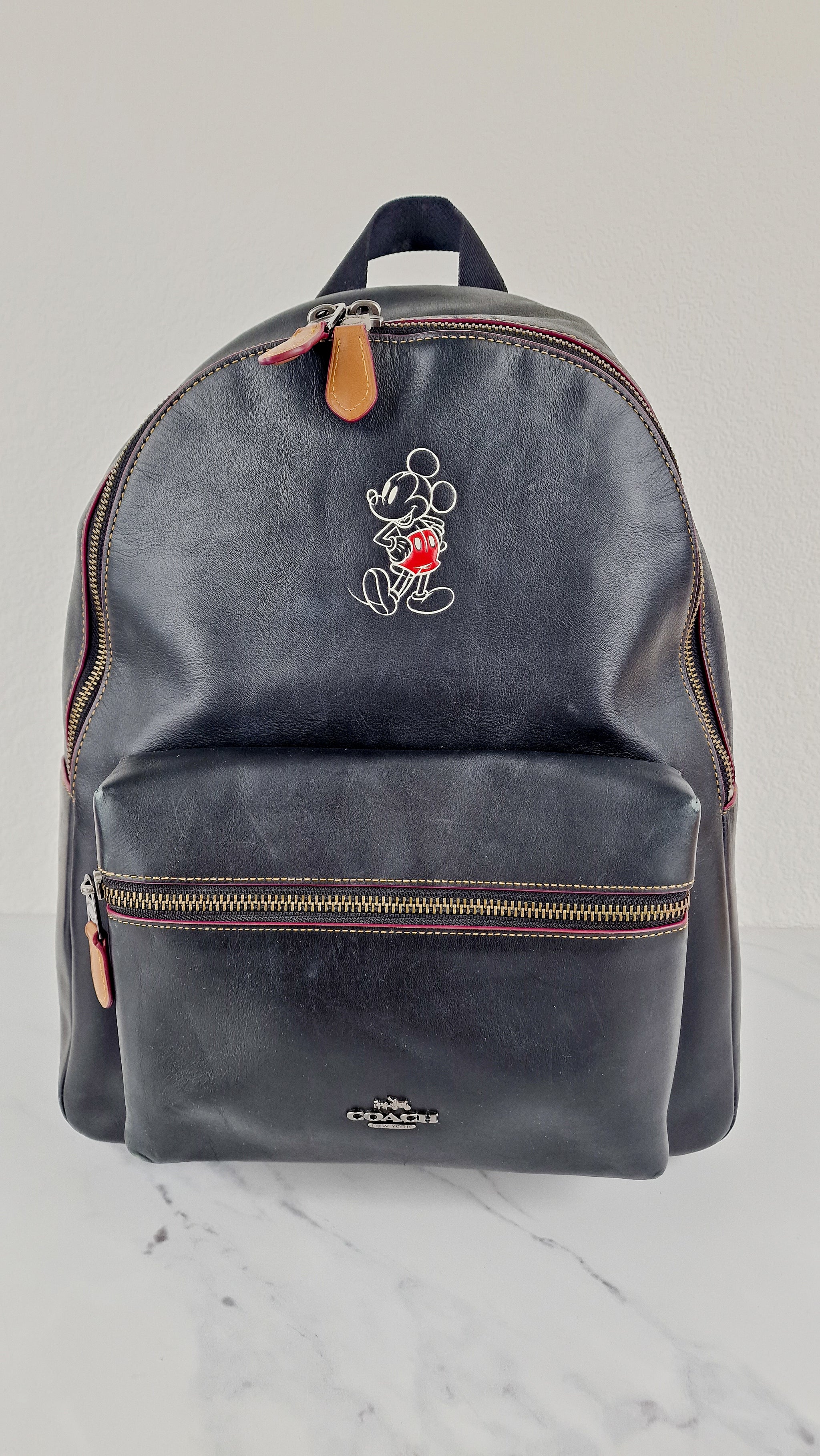 coach 55628 bandana rivet leather mini campus backpack in Chalk White Pebble with Essex Fashion House Coach Bags For Sale at