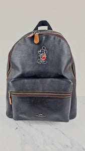 Disney x Coach Mickey Mouse Backpack in Black Smooth Leather Bag - Coach F59378
