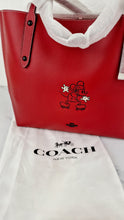 Load image into Gallery viewer, Disney x Coach Red Tote Bag with Mickey Mouse on Roller Skates LIMITED EDITION - Coach 69181
