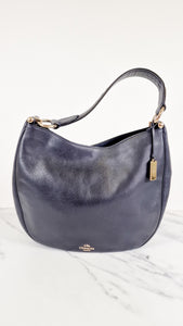 Coach Mae Hobo Shoulder Bag in Navy Blue Smooth Leather - Coach 36026