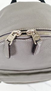 coach charlie backpack Coach Medium Charlie Backpack in Grey Pebble Leather