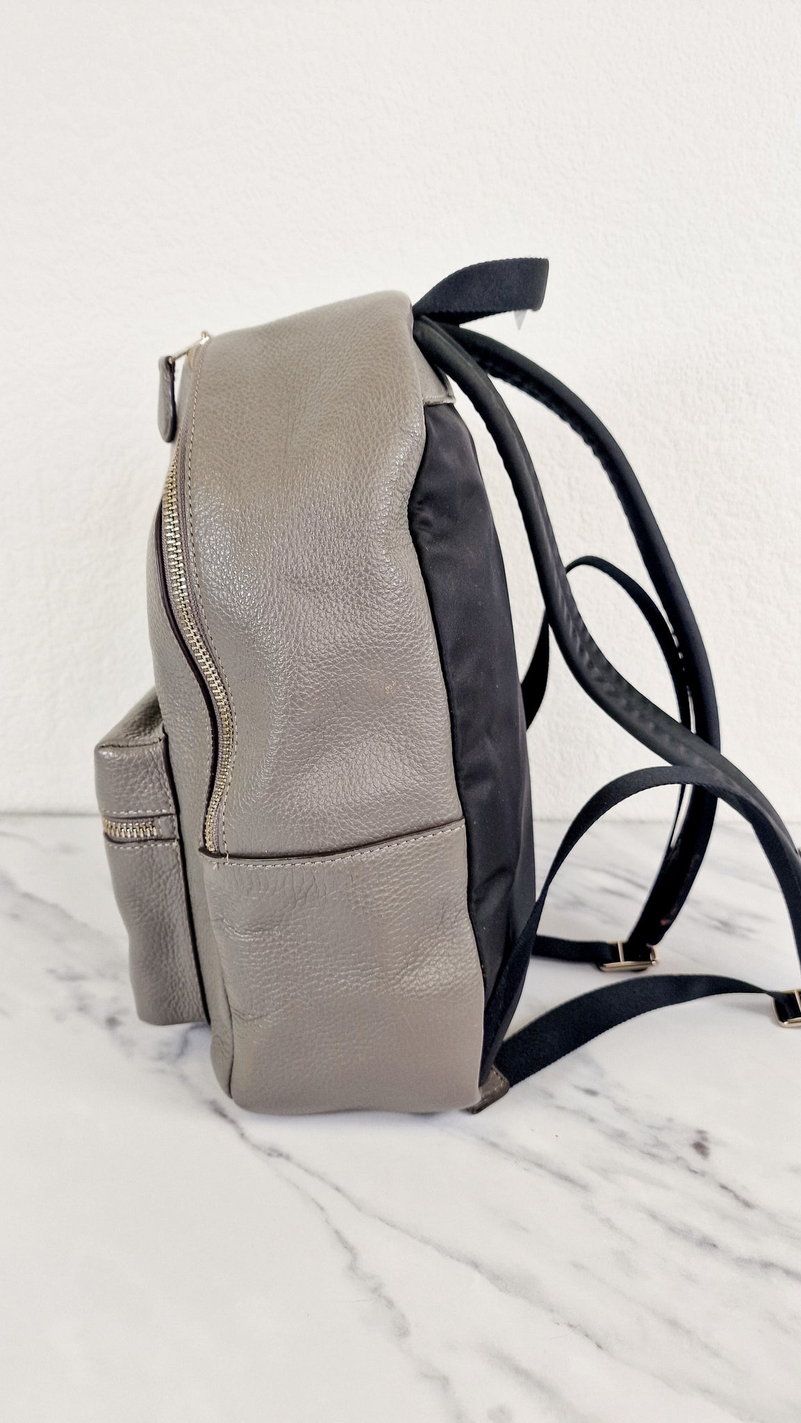 Coach Medium Charlie Backpack in Grey Pebble Leather Coach Medium Charlie Backpack in Grey Pebble Leather