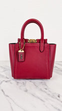Load image into Gallery viewer, Coach 1941 Troupe Tote 16 in Deep Red Smooth Leather - Crossbody Mini Bag Handbag - Coach 79401

