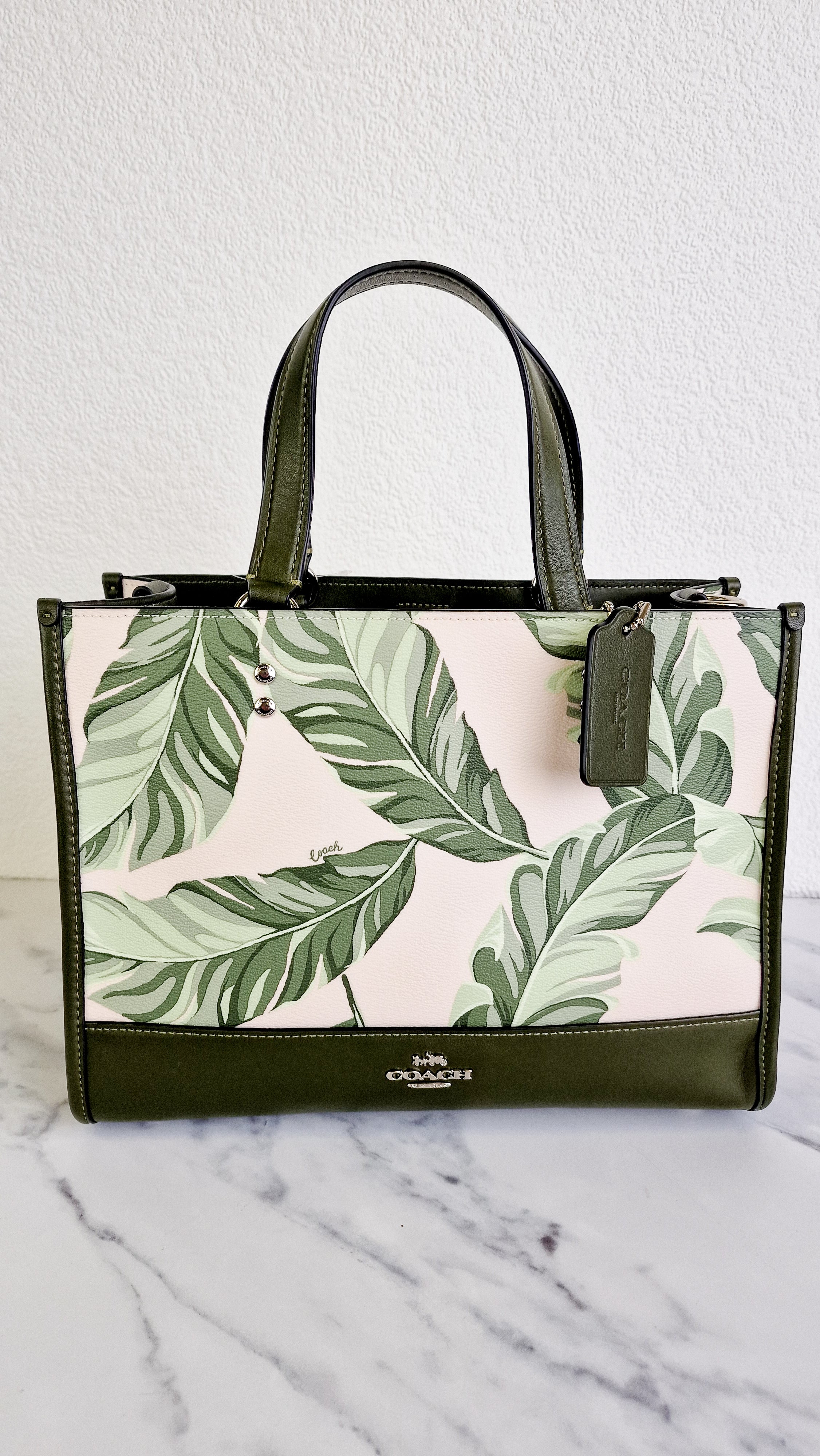 バッグ Vintage Coach Tote Bag Leaf Green Usa COACH VINTAGE WAVERLY LEATHER TOTE BAG 4133 LEAF GREEN | eBay