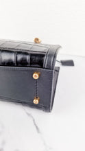Load image into Gallery viewer, Small Coach Zoe Carryall Handbag in Croc Embossed Black Leather Crossbody - Coach F72666

