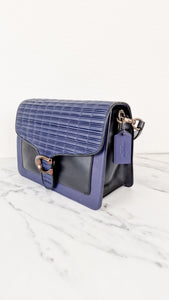 Coach Tabby Sample Bag with Ruched Pleating in Cadet Blue and Black Leather - Handbag 